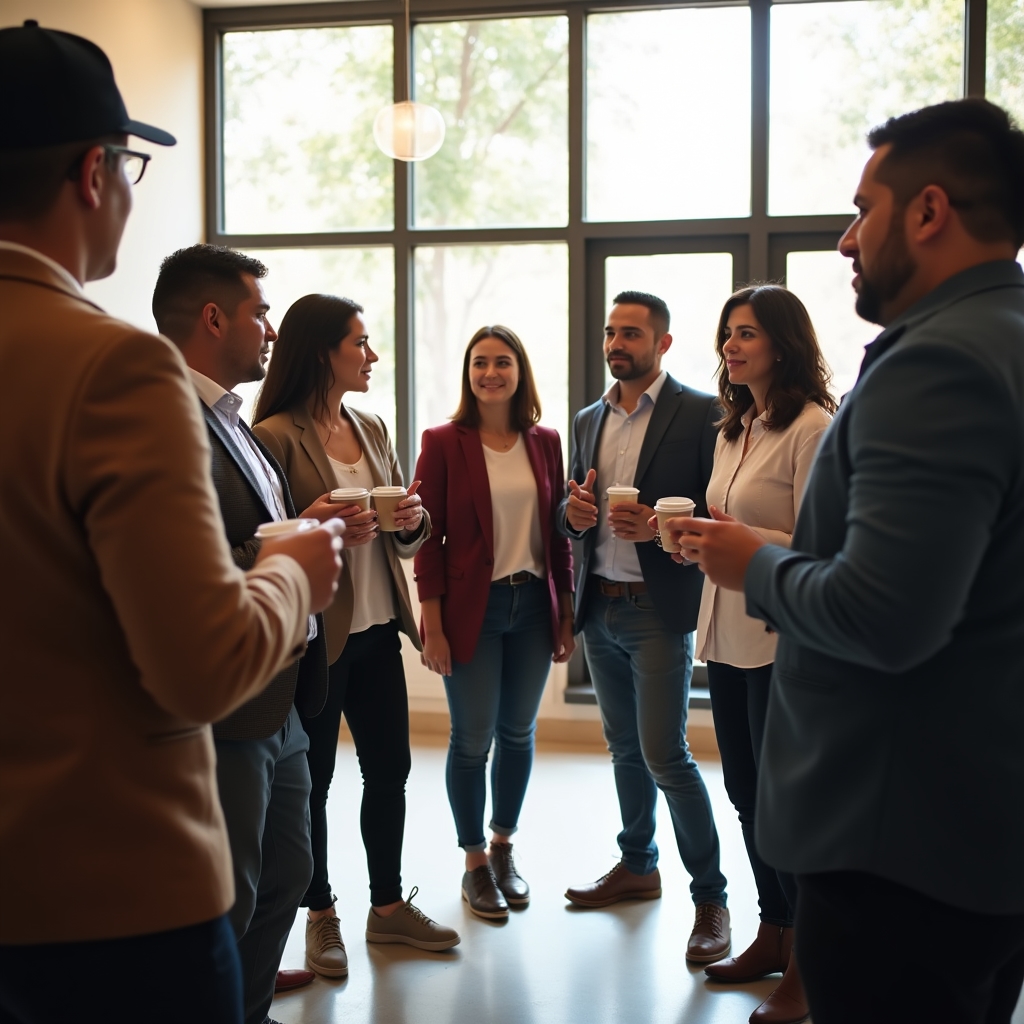 Small business owners in Xalapa, Veracruz gathered for a professional training event, engaged conversation